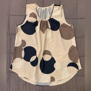 Sleeveless Polka Dot Camisole in Cream, Navy & Taupe